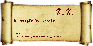 Kustyán Kevin névjegykártya